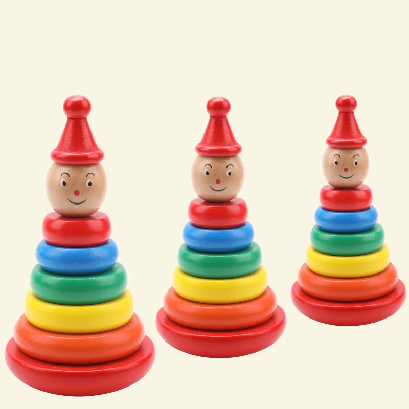 Детская деревянная Радужная игрушка клоуна балансирующая игра для раннего