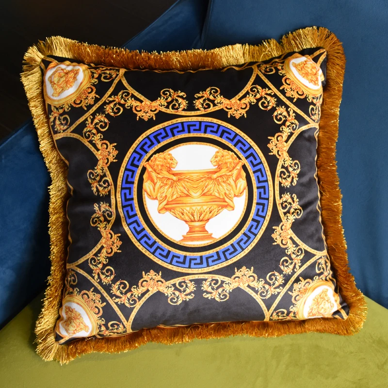 

45x45cm Vintage Luxury Tassel Pillow Case Home Decorative Knitted Pillow Cover for Body Bed Office Soft Throw Pillowcase