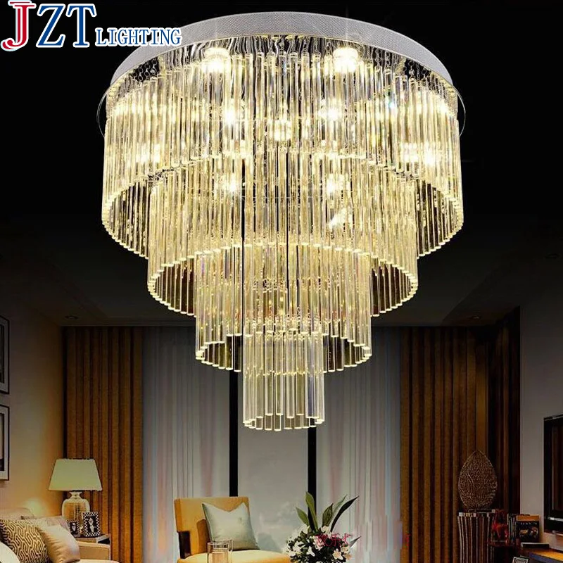 Luxury Crystal Ceiling Lamp Gold Indoor Lighting Living Room Led Round Light Surface Mounted Lights | Освещение