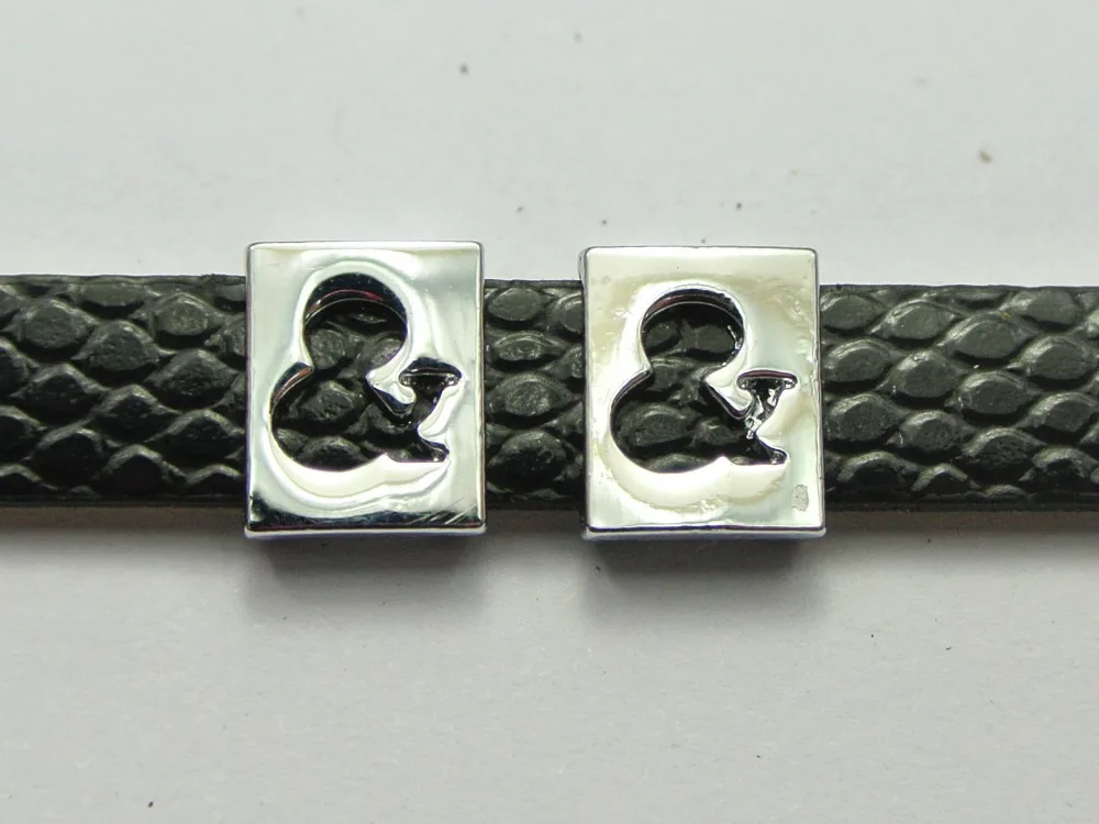 

20 Alloy Carved AND Symbol "&" Slide Charm Fit 8mm Wristbands Belt Pet Collar