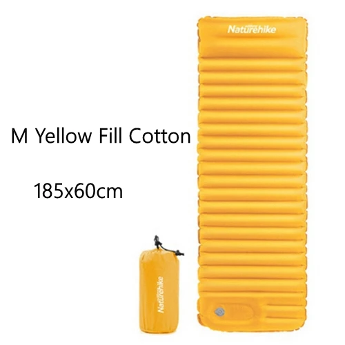 M Yellow fill cotton Naturehike Ручной пресс надувные подушечки кемпинг утолщение палатка коврик надувной матрас одна Подушка холодная погода - Цвет: M Yellow fill cotton