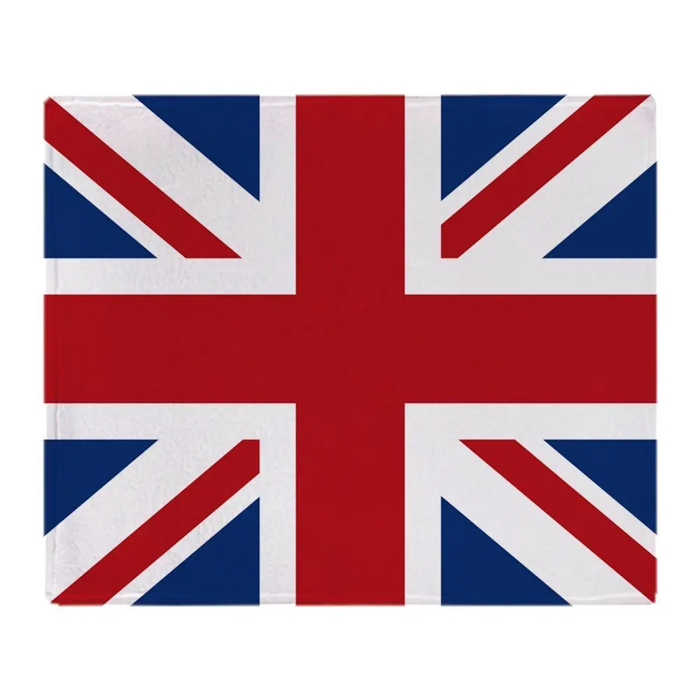 Персонализированное одеяло с флагом Великобритании Union Jack мягкое Флисовое