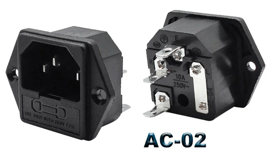 IEC320 C14 электрическое гнездо переменного тока 3 pin Красный светодиодный 250V кулисный переключатель 10A предохранитель женский мужской гнездо входа разъем 2-контактный разъем крепление