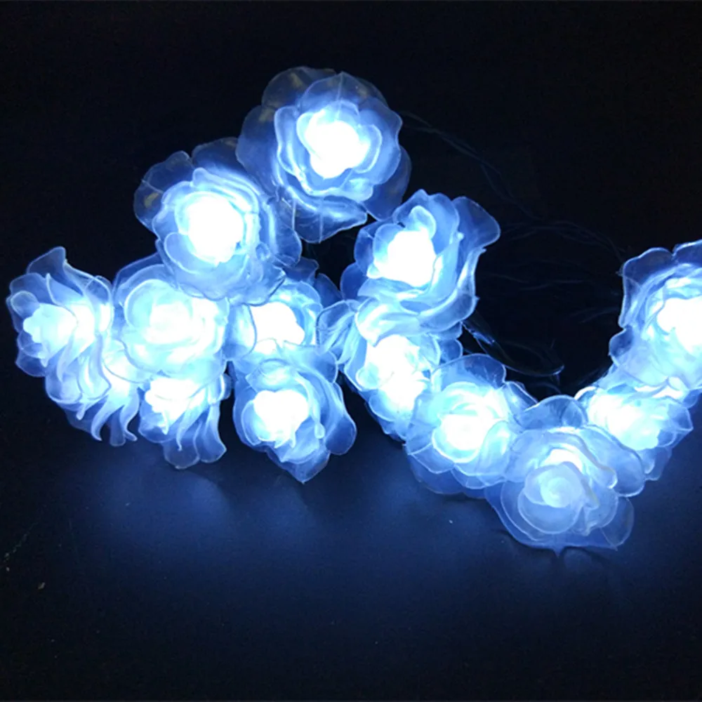 Solar Led String Lights Outdoor 20 LED Rose Flower Garland Garden Decor Lighting Lamp Fairy Patio Holiday Light ALUVEE | Освещение