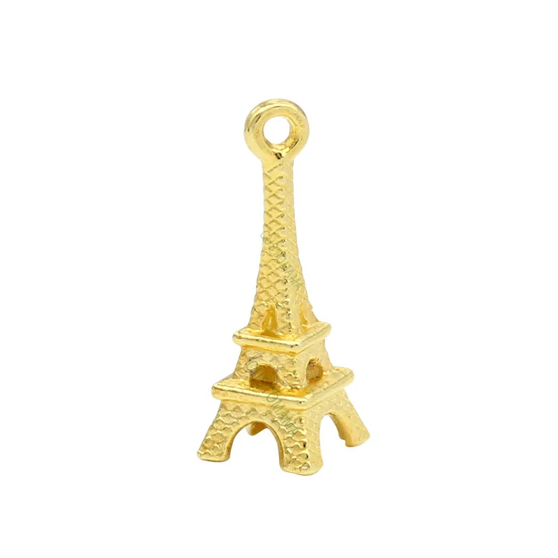 

80pcs-золотой тон 3D Эйфелева фотолампа 26x9 мм