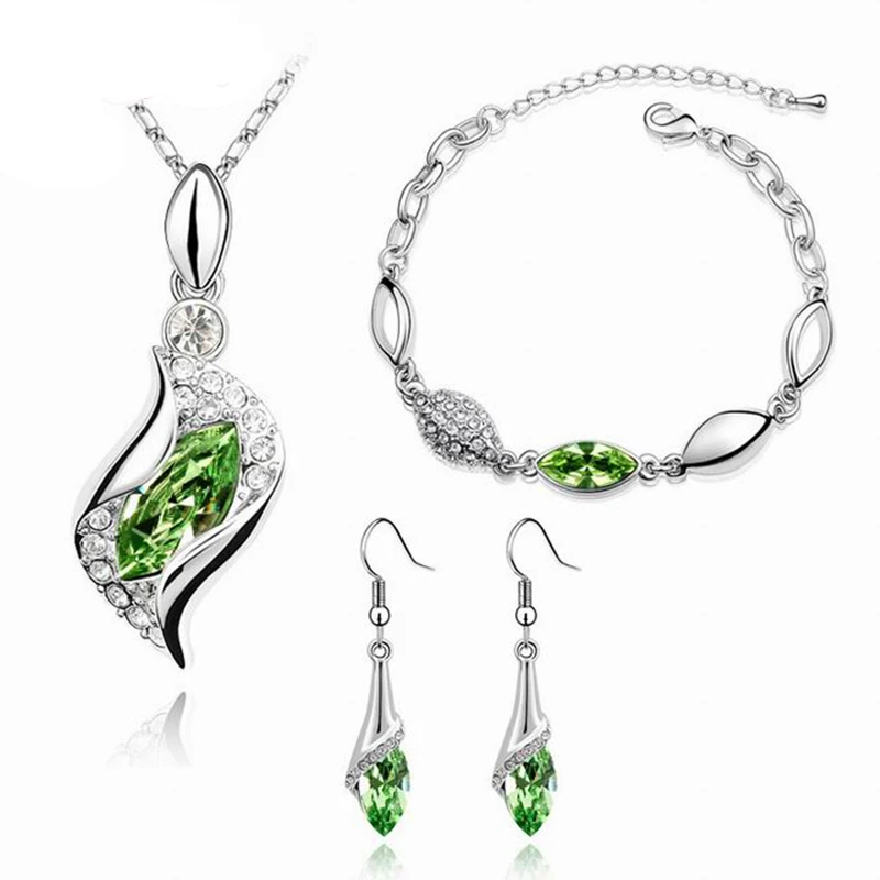 Женский ювелирный комплект из колье и серёг серебра 925 пробы|jewelry sets for women|necklace