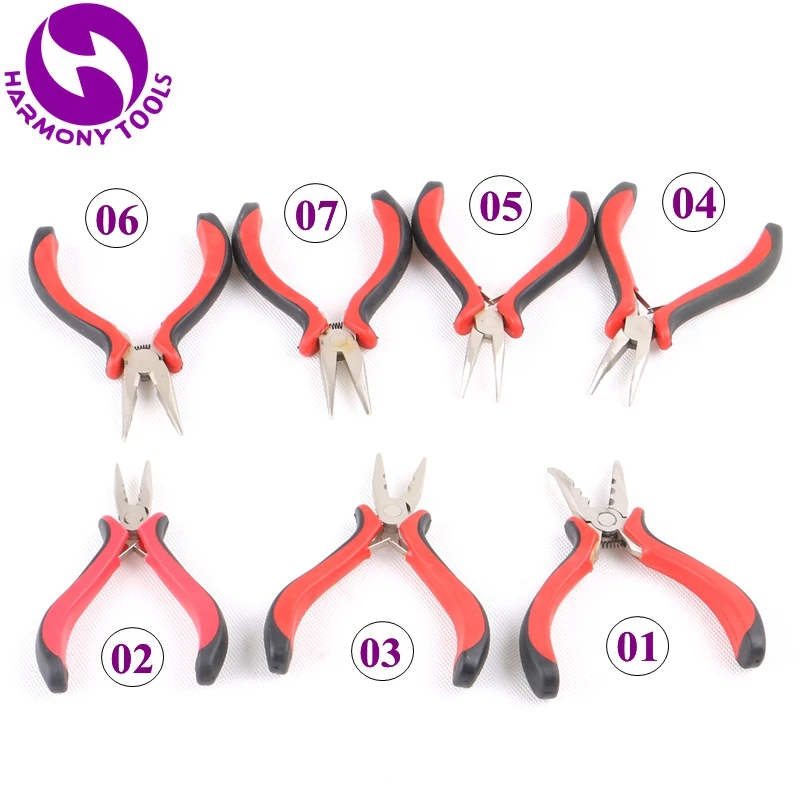 HARMONY 100pcs Micro Ring Hair Pliers for Install and Remove Micro Beads Tubes Links Hair Extensions ( 01,02,03,04,05,06,07 )