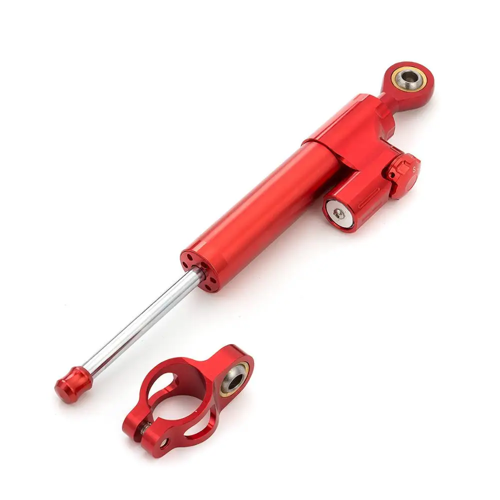 All Red FX CNC Универсальный алюминиевый мотоциклетный демпфер руля стабилизации безопасности управления для Yamaha MT09 MT07 YZF R1 R6 FZ1 XJR1300 MT-07 - Цвет: All Red
