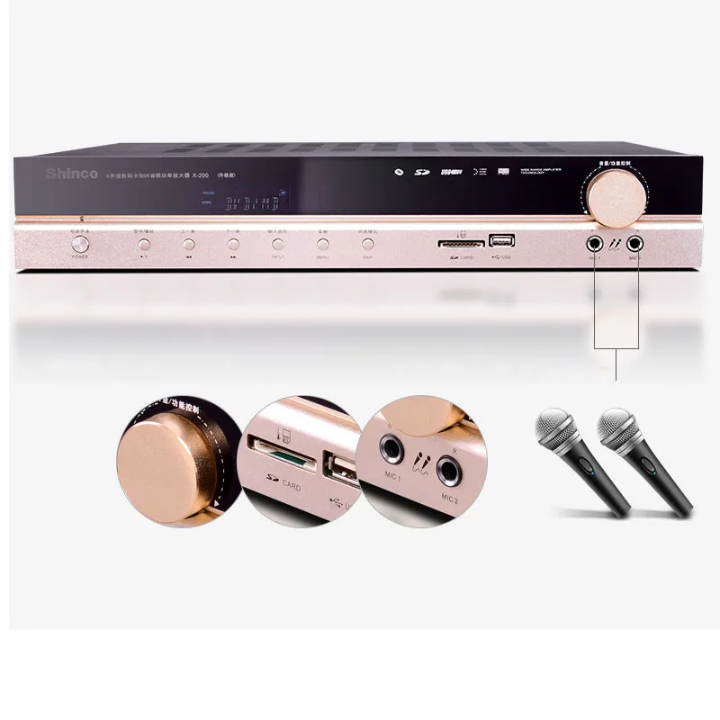 X-200 домашний усилитель 5,1 Домашний кинотеатр аудио цифровой Bluetooth усилитель HIFI усилитель высокой мощности