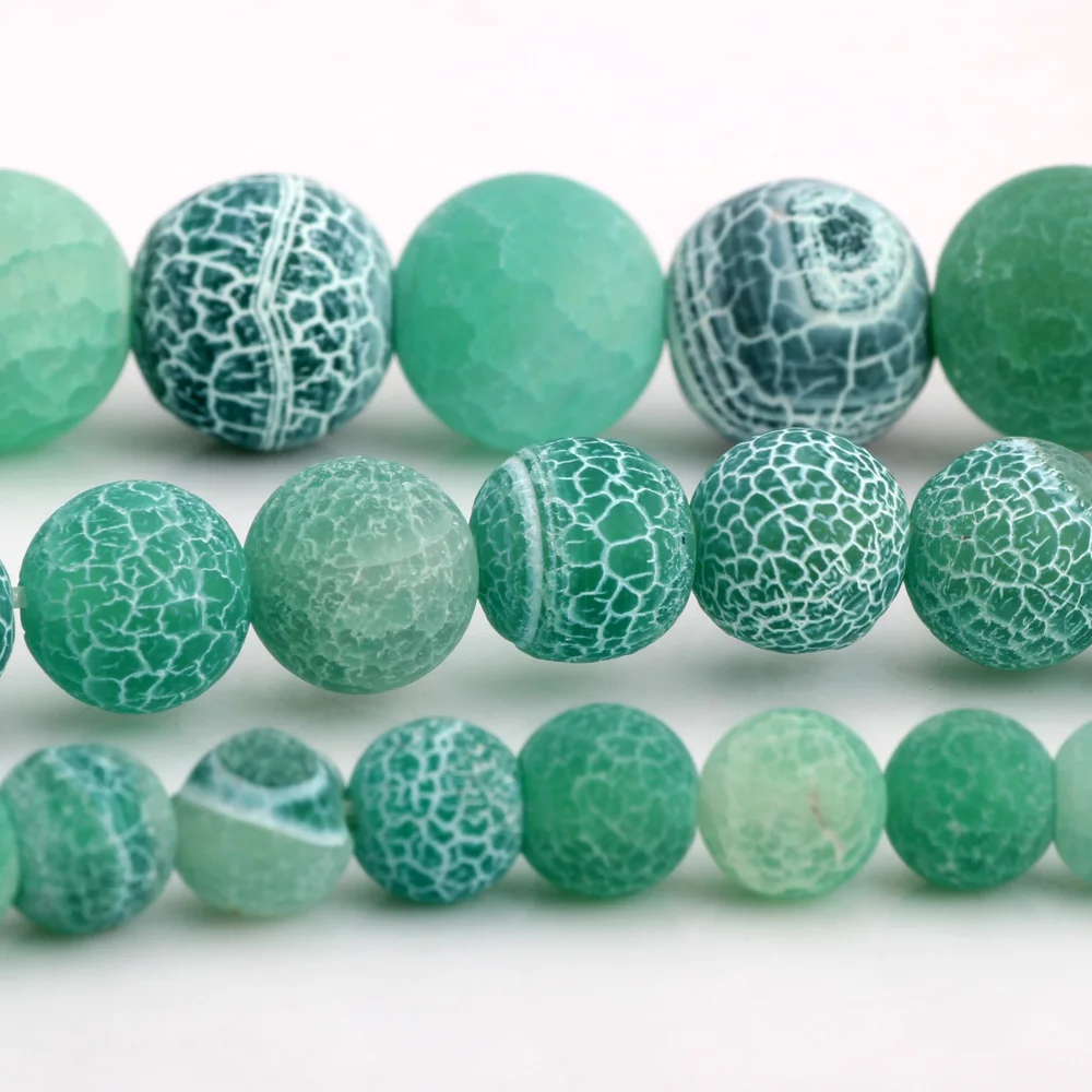 Olingart 6 мм/8 мм/10 мм зеленый окрашенный матовый белый полосатый натуральный камень