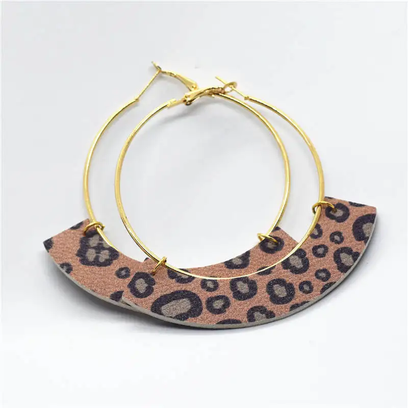 SOARRISE Новая мода 8 цветов геометрические леопардовые серьги из кожи большое
