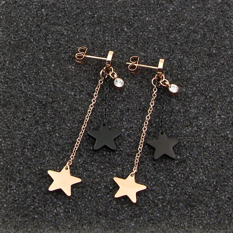 Мода 2017 г. Марка Любовь кисточкой черный двойная звезда цепи мотаться Висячие