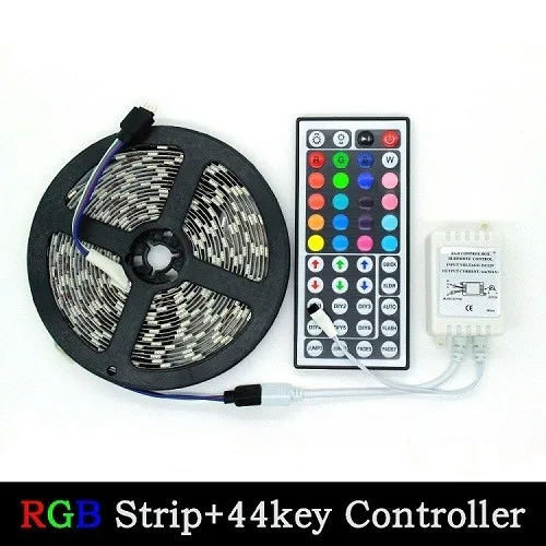 

5m/lot LED Strip 5050 Flexible LED Light Non-Waterproof 60LEDs/m Tape RGB Fita De Led and 44keys IR Remote Control