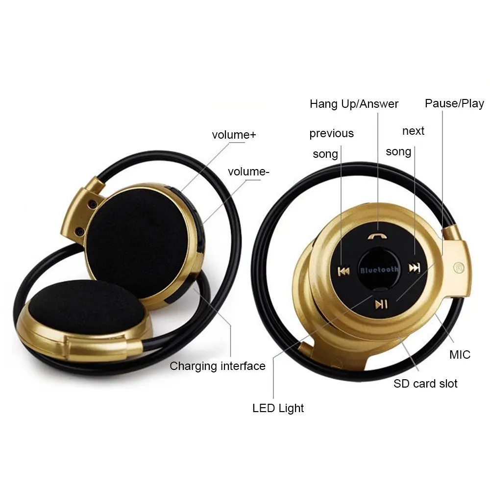 Мини 503 Bluetooth наушники карты MP3 плеер с FM радио памяти MicroSD карта играть максимум до