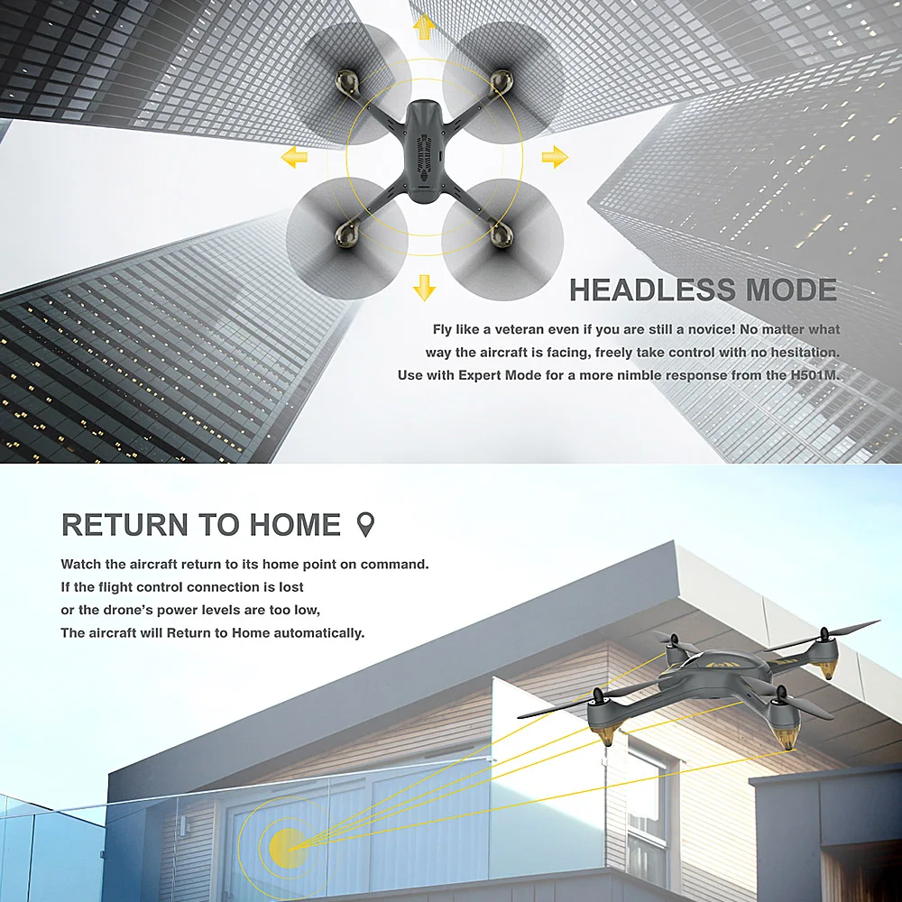 H501M X4 AIR 720P HD камера gps Дрон WiFi FPV Квадрокоптер бесщеточный Радиоуправляемый
