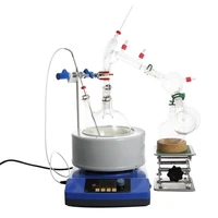 new 2000ml lab essential oil steam distillation glassware kits water distiller purifier wmagnetic stirring heating mantle