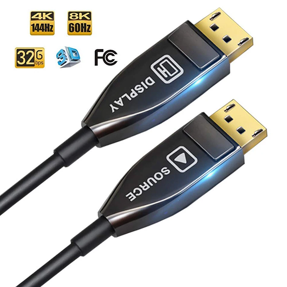 Волоконно оптический Displayport (DP) для ( DP ) 32 Гбит/с высокоскоростной 8k 60 Гц 4k 144 1 4