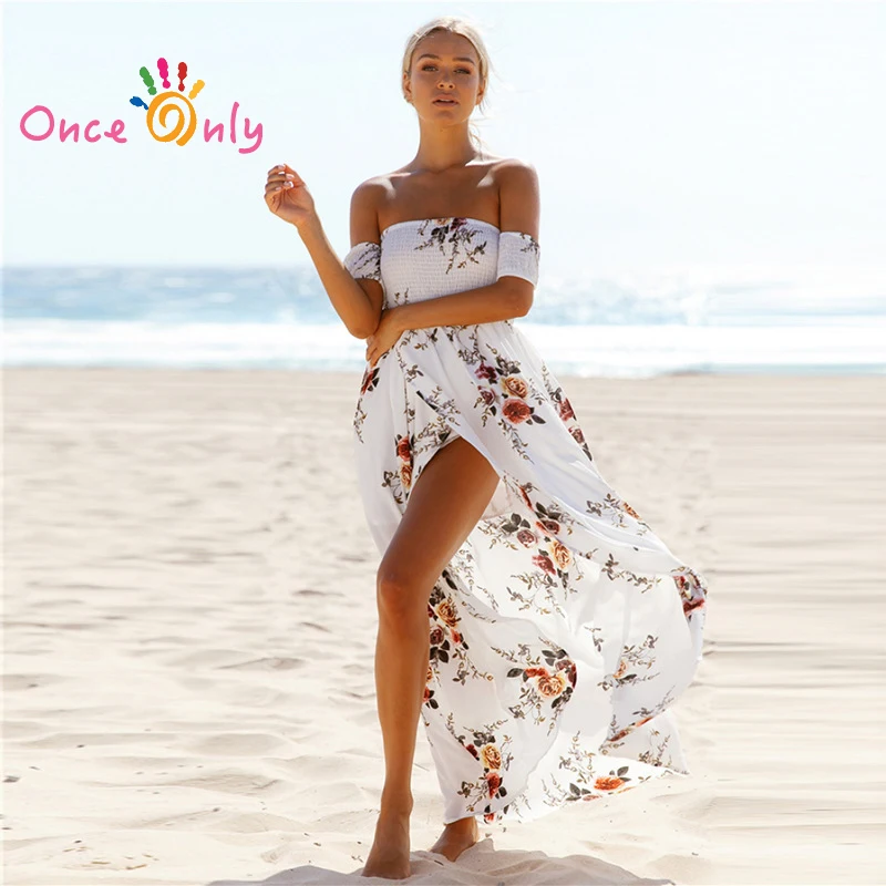 Женское длинное платье в стиле бохо Пляжное Шифоновое Платье макси с открытыми