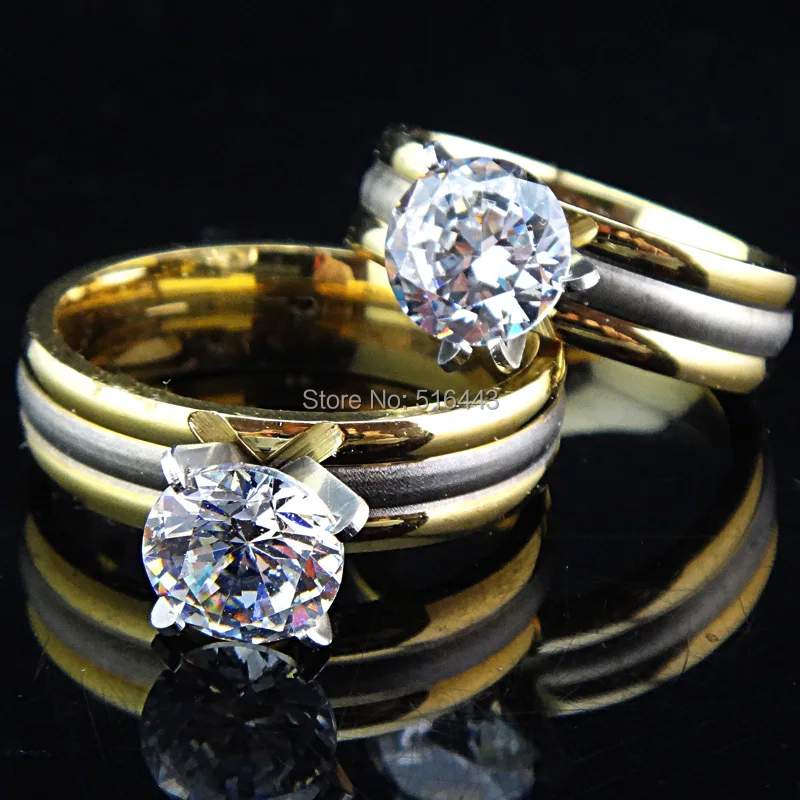 Не зеленый! Никогда не выцветает! Новые AAA фианиты 18k золото 316L нержавеющая сталь с