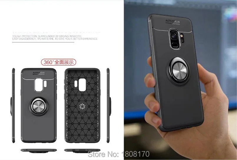 C Ku автомобильный Магнитный чехол подставка с кольцом для Samsung Galaxy S9 S8 Plus NOTE8 Grand Prime