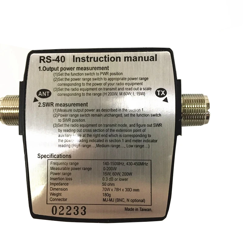 Nasheng NISSEI RS 40 стоячий волновой измеритель мощности RS40 UV двухдиапазонный SWR метр