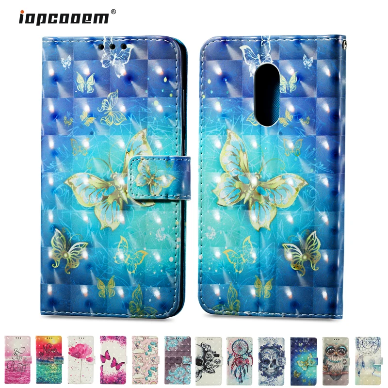 Чехол-бумажник с 3d-изображением откидной кожаный чехол для Funda Xiaomi Redmi Note 4 note 4X Coque