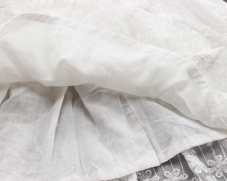2019 new Korean girls dress lace princess style children's gauze Knee-Length Lace Solid | Детская одежда и обувь