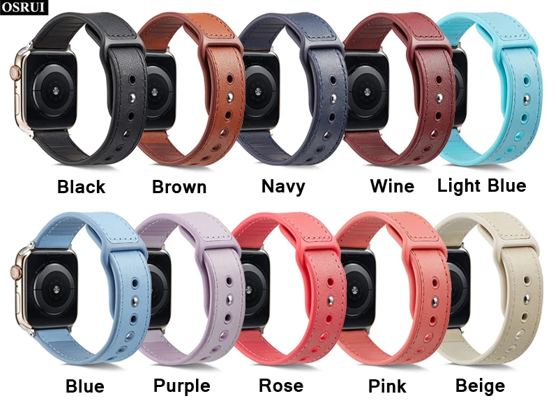 Кожа+ силикон correa для Apple Watch 4 ремешок 42 мм 38 мм 44 мм 40 мм браслет iwatch Band 3 2 аксессуары