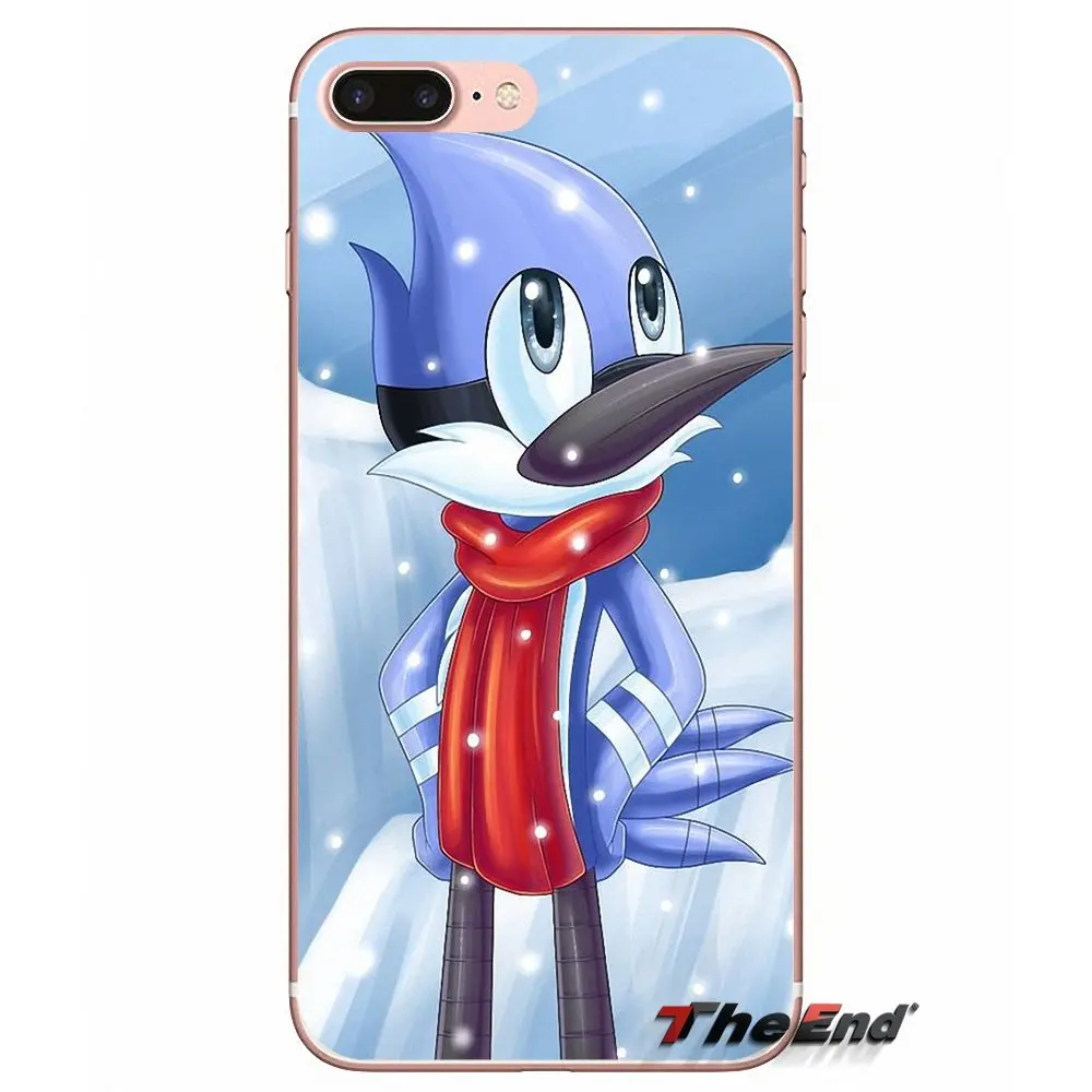 Мягкий чехол Mordecai Rigby Blue Jay енот для iPhone X 4 4S 5 5S 5C SE 6 6S 7 8 Plus Samsung Galaxy J1 J3 J5 J7 A3 A5 2016