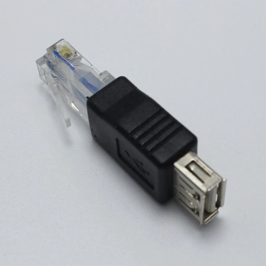 1 шт. штекер RJ45 к USB AF тип A гнездо адаптера Разъем LAN сетевой Ethernet