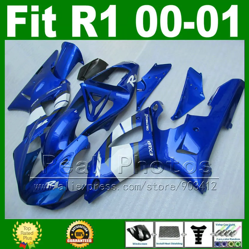 Real photo fairings for YAMAHA YZF R1 2000 2001 blue fairing kit YZFR1 00 01 1000 YZF-R1 bodywork kits plastic parts T8I1 | Автомобили и