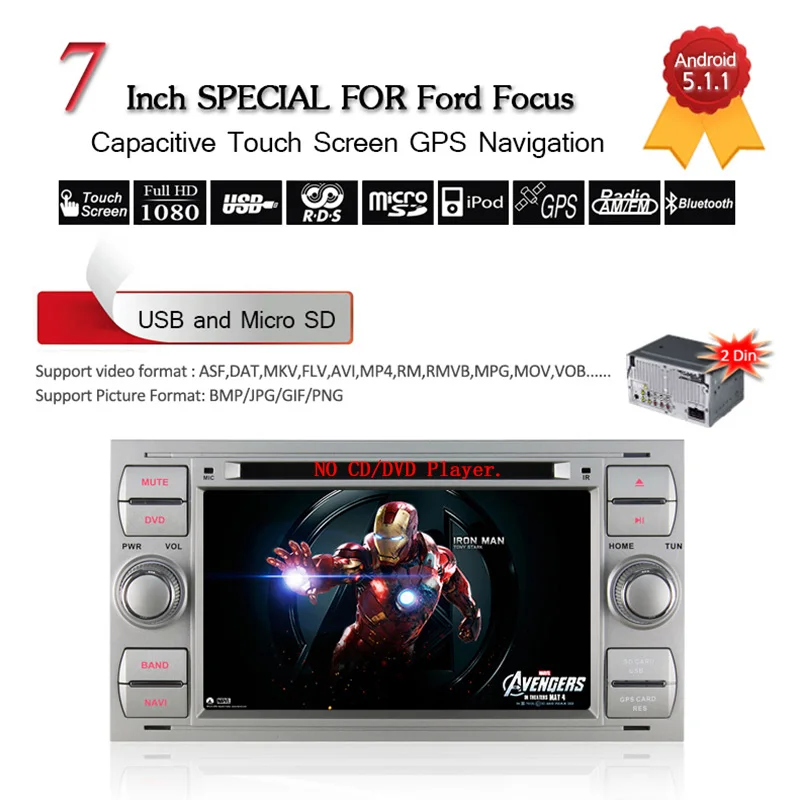 1024*600 7 дюймов Автомобильный Радио Аудио DVD плеер GPS навигация для Ford коннектор Kuga