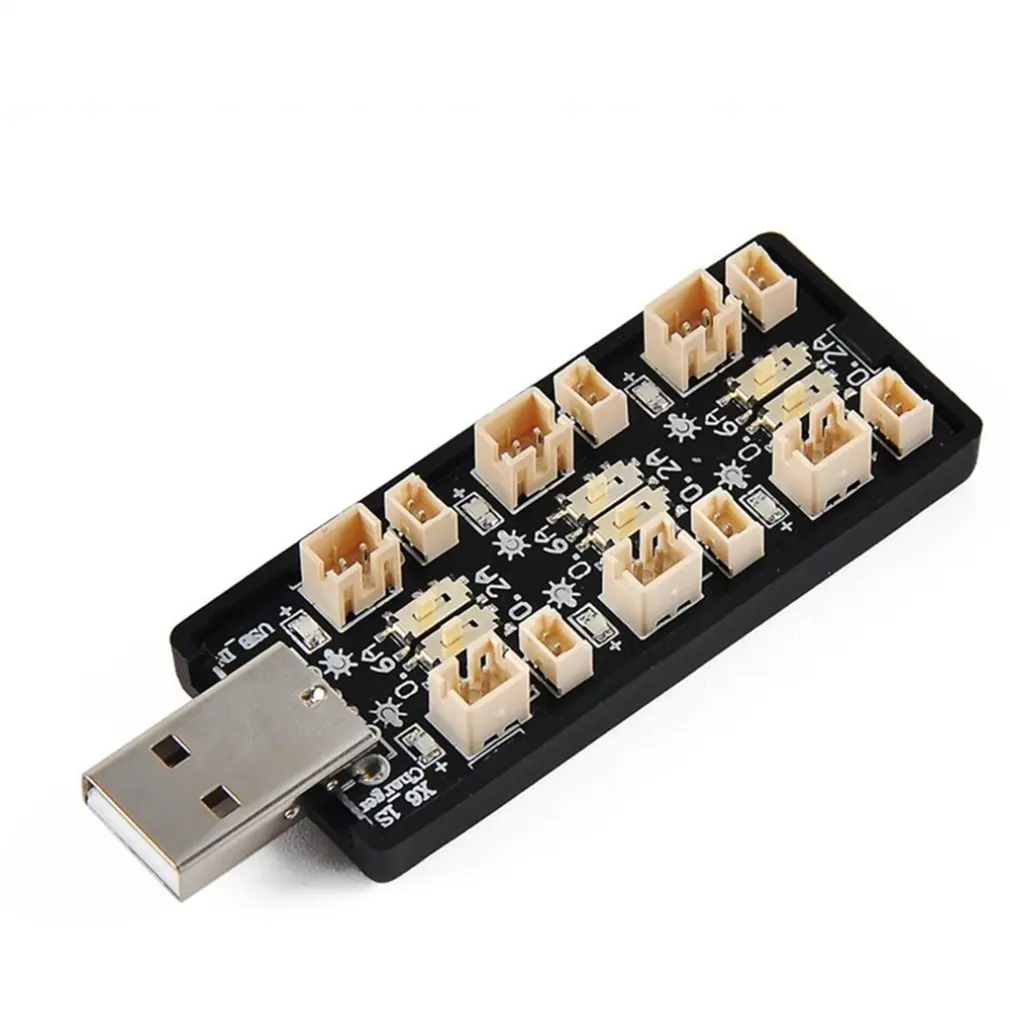 Шесть каналов USB к DC литиевая батарея 1S зарядное устройство зарядная плата перекрестная машина аксессуары черный цвет