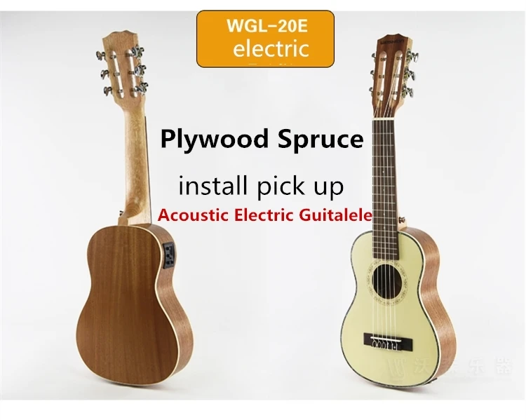 Топовая акустическая электрическая Guitalele Guilele 28 в мини-гитара 6 струн укулеле гитара ra красное дерево Акация ель Sapele