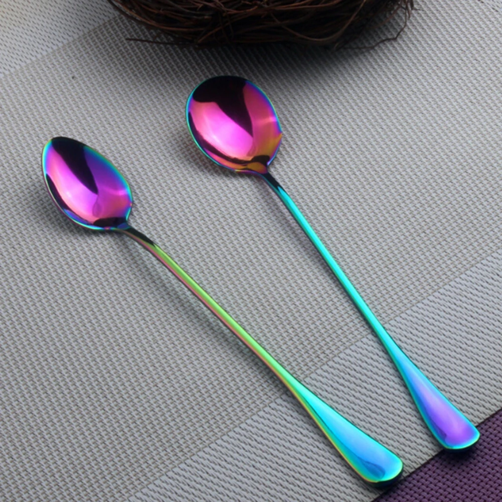 6 шт. Нержавеющая сталь ложка творческий Кофе Мороженое Конфеты Teaspoon Кухня сад