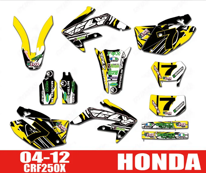 Графические наклейки на мотоцикл Honda CRF250X 2004-2016 годов.