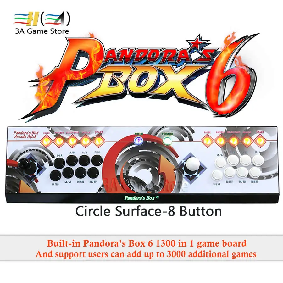Pandora's Box 6 8 Кнопка аркадная игра консоли 1300 в 1 можете добавить 3000 игр поддержка 3D файтинг 2 игроков usb-джойстик для ПК ps3