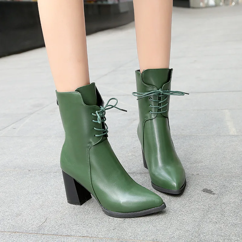 Новинка 2018 г. высокий каблук Для женщин сапоги модные ботильоны на платформе