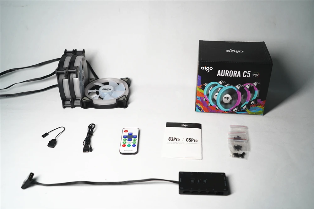 AIGO C5 120 мм чехол RGB Вентилятор охлаждения Синхронизация с материнской платой контроллер для компьютера 12 в управление RGB кулер охлаждающий вентилятор компьютера