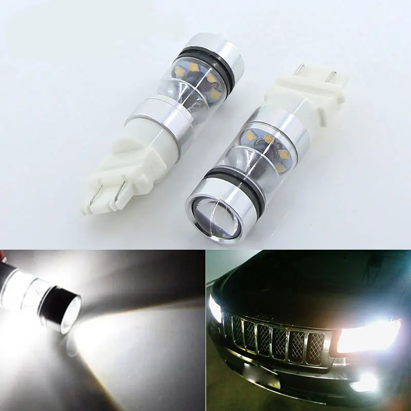 2X 75 Вт Белый 3157 LED Питание P27/5 P27/7 T25 светодиодные лампы для дневных ходовых огней DRL