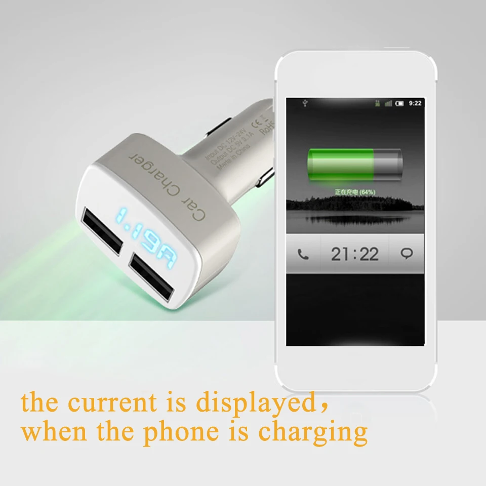 Автомобильное зарядное устройство CRDC 4 в 1 автомобильное Usb 3 А быстрое для