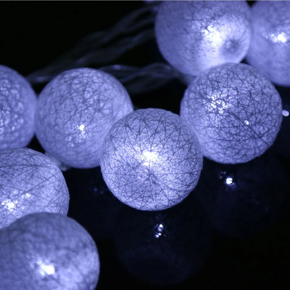 Горячие модные световые струны 1 3 м 10LED хлопковые Шаровые струнные светильники