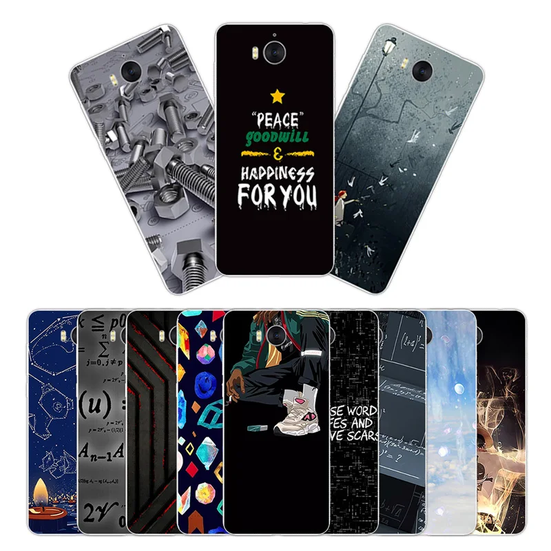 Для huawei Y5 2017 полная защита письма Обложка Тонкий силиконовый Fundas для Y6 чехол 5 0