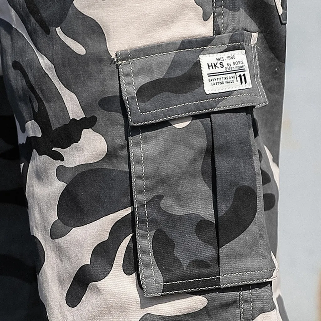 Men's Summer Fashion Simple Wild Outdoors Casual Camouflage Overalls Plus Size Sport Shorts Loose Mid Pants Calcoes casuais 50