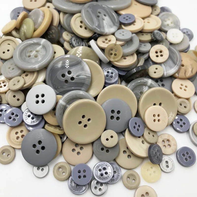 

Brown with Gray mix size 50 Gram DIY Making Hand Knitting doll's clothing Buttons Resin Promotions Mixed Sewing Scrapbook PH227