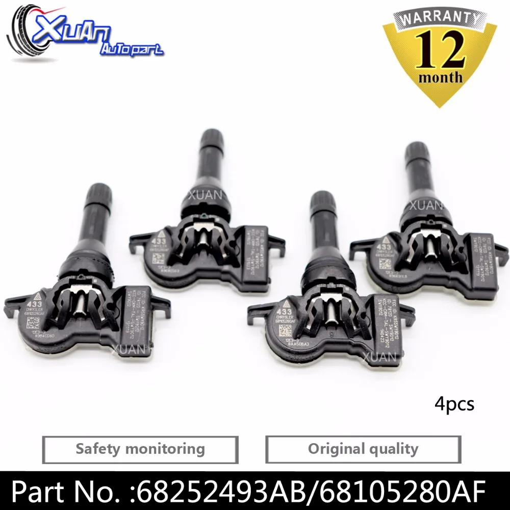 XUAN 4 шт. TPMS датчик давления в шинах для Jeep Grand Cherokee и Renegade Dodge Durango Дротика Chrysler Pacifica