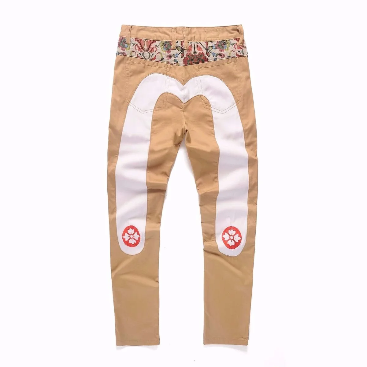 Evisu New Casual Men's Breathable High Quality Khaki Casual Pants Warm Men's Tide Brand Cotton Straight Print Men's Trousers