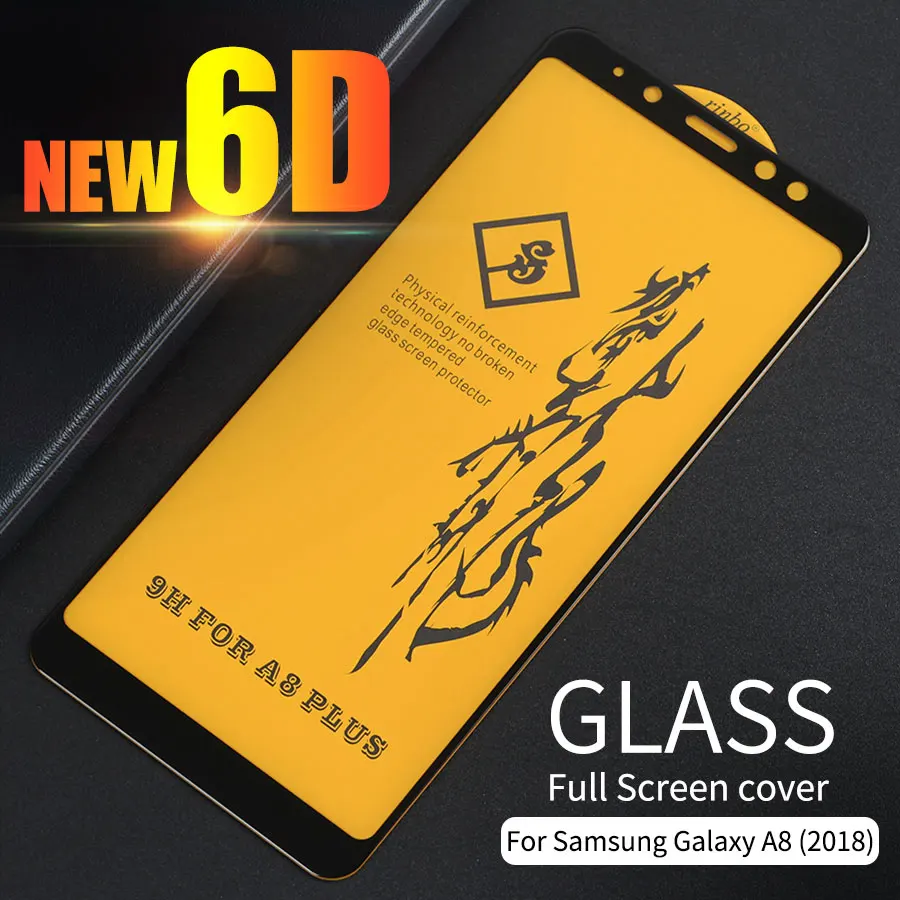 Jappinen 6D Полный Клей закаленное Стекло на для Samsung Galaxy A8 плюс 2018 полное покрытие