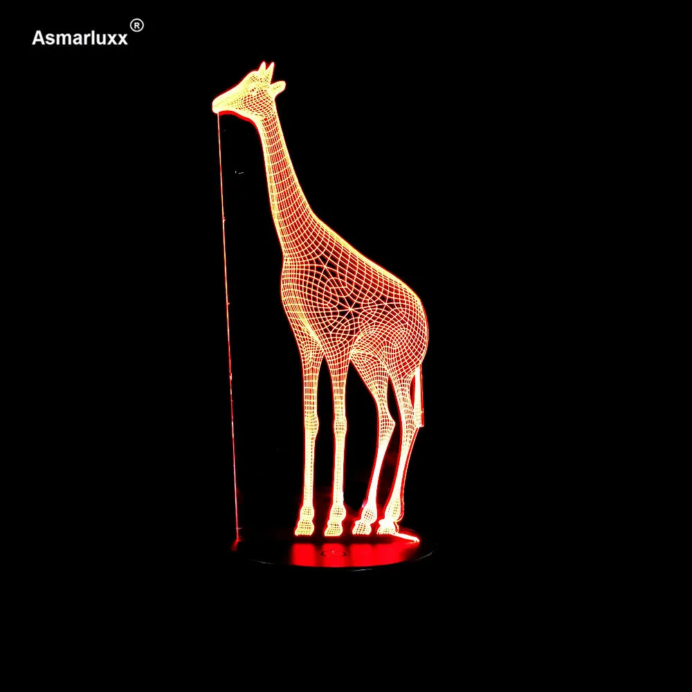 

3D Жираф настольная лампа мультфильм животных Иллюзия светильник удивительный светодиодный ребенок лампа с USB Мощность лампа для детской ко...