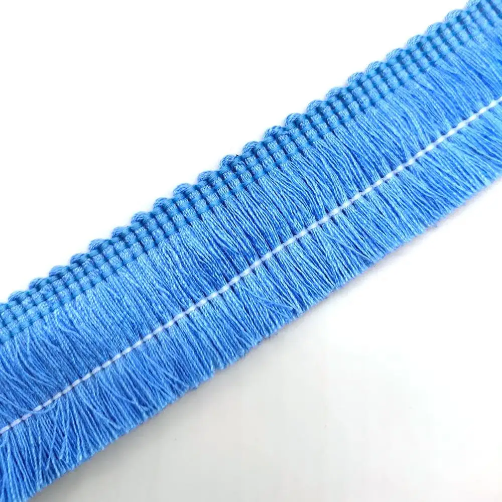 Sky Blue Красивая кружевная лента, 1 ярд, бахрома, хлопковое этническое кружевное платье с отделкой, шитье, латинское платье, сценическая одежда, занавески, декоративные, сделай сам - Цвет: Sky Blue